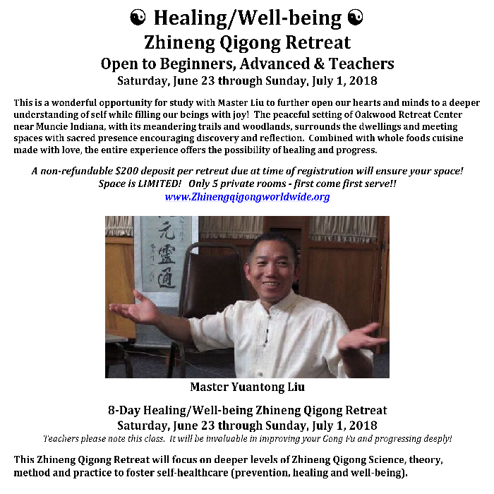 Healing/Well-being  Zhineng Qigong Retreat - 2018