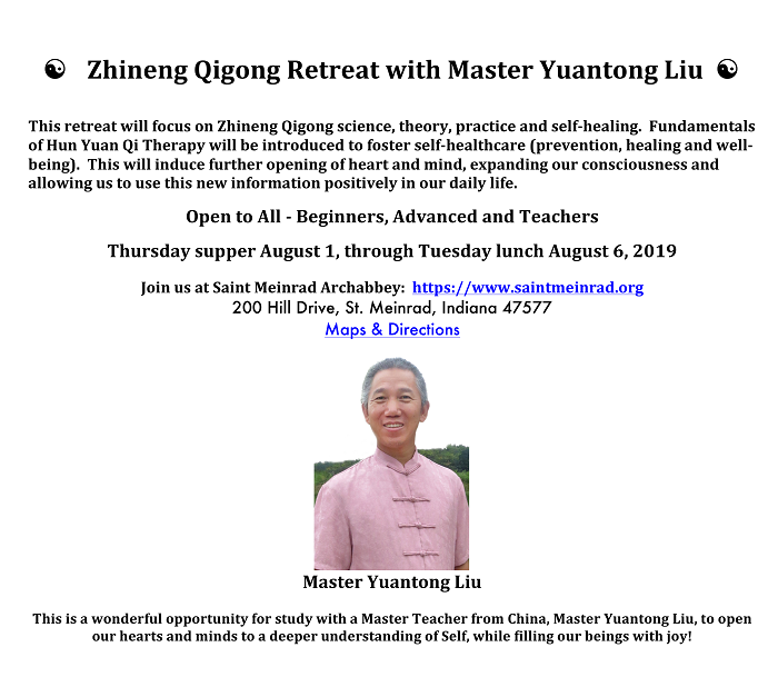 Master Liu Retreat August 1-6 in Indiana- open to all students